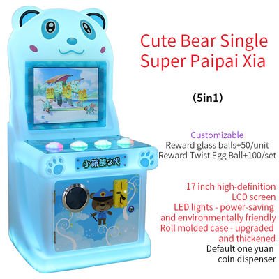 17 inch Fashion Cute Bear Arcade Munt bediende knop spelmachine