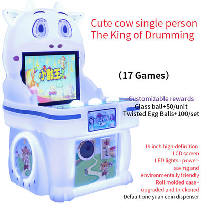 Leuke koe Kinders Single-Player Coin-aangedreven Arcade Game Machine 19-inch