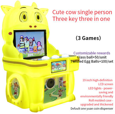 Hoge kwaliteit Leuke koe Drie toetsen Drie in één Single-player Button Arcade Game 19 inch