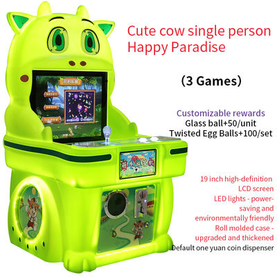 19-inch schattige koe single-player munt geopereerde happy paradise arcade game machine