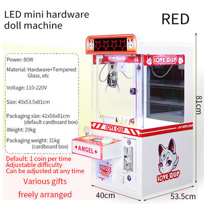 Rode munt bediende LED-desktop hardware klauw arcade machine