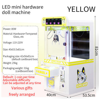 Gele munt bediende LED-desktop hardware klauw arcade machine