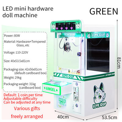 Groene munt bediende LED-desktop hardware klauw arcade machine