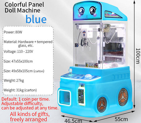 Blauw Nieuwe Mini Brandweerwagen Speelgoed Automatische Automaten Munt bediende Fun Doll Machine