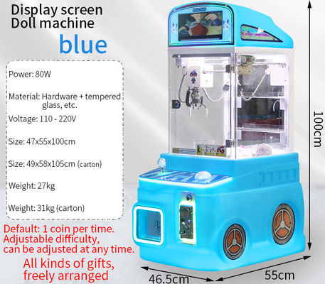 Display Scherm uitgerust Blauwe Automatische Automaten Kinders Arcade Game Mini Claw Machine