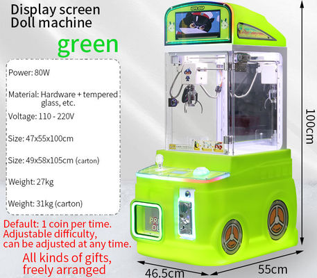 Display met scherm Groene automatische automaten Kinders Arcade Game Mini Claw Machine